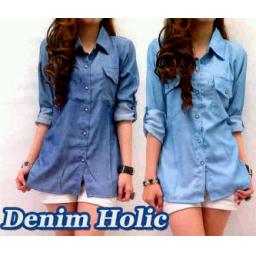 BR03420 - 3955 Kemeja holic - BIRU MUDA