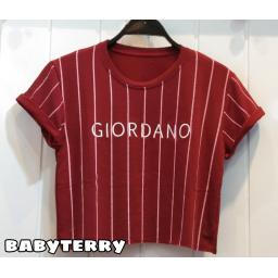 BR21068 - KAOS CROP TEE SALUR GIORDANO MAROON (BABYTERRY)