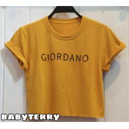 BR21097 - KAOS CROP TEE GIORDANO KUNYIT (BABYTERRY)