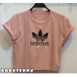 BR21100 - KAOS CROP TEE ADIDAS DUSTY (BABYTERRY)