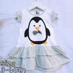 BR21125 - DRESS BAYI PINGUIN ABU