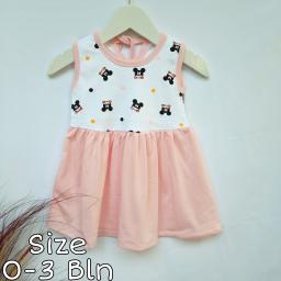 BR21239 - DRESS BAYI NEWBORN MICKEY PEACH