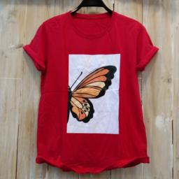 BR21283 - BUTTERFLY MERAH TSHIRT TUMBLR TEE