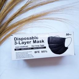 BR21373 - MASKER EARLOOP 3PLY HITAM