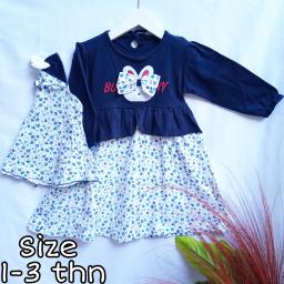 BR21392 - GAMIS ANAK KEPALA BUNNY NAVY