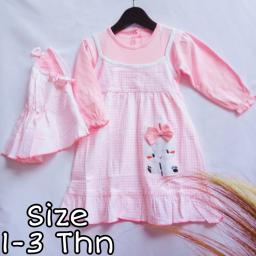 BR21393 - GAMIS ANAK RABBIT PITA PINK