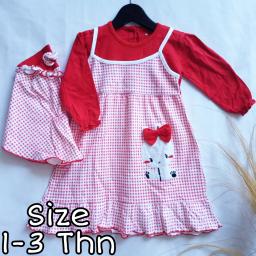 BR21394 - GAMIS ANAK RABBIT PITA MERAH