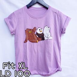 BR21410 - BARE BEARS LILAC TSHIRT TUMBLR TEE SIZE XL