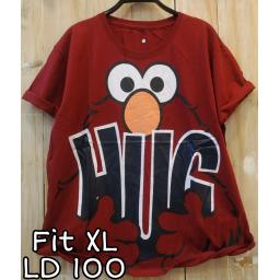 BR21419 - ELMO HUG MAROON TSHIRT TUMBLR TEE SIZE XL