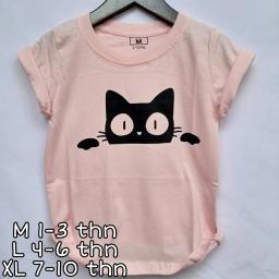 BR21424 - CAT PINK KAOS ANAK TSHIRT TUMBLR TEE - Size M