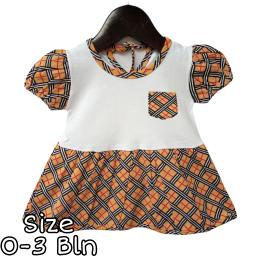 BR21491 - DRESS BAYI MOTIF KOTAK-KOTAK PUTIH