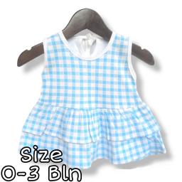 BR21495 - DRESS BAYI MOTIF KOTAK BIRU
