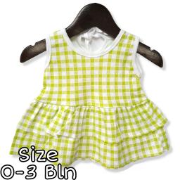 BR21497 - DRESS BAYI MOTIF KOTAK HIJAU