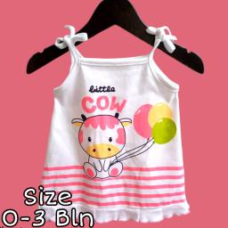 BR21502 - DRESS BAYI MOTIF LITTLE COW PINK