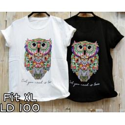 BR21560 - OWL TSHIRT TUMBLR TEE SIZE XL - Putih