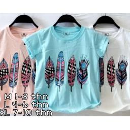 BR21582-6 - SAYAP KAOS ANAK TSHIRT TUMBLR TEE - size L Putih