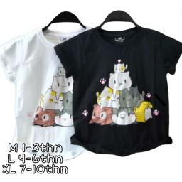 BR21584-4 - CAT KAOS ANAK TSHIRT TUMBLR TEE - Size L Hitam