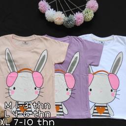 BR21589-5 - BUNNY KAOS ANAK TSHIRT TUMBLR TEE - Size L Lilac