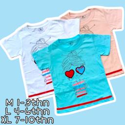 BR21601-5 - GIRL LOVE KAOS ANAK TSHIRT TUMBLR TEE - Size L Pink