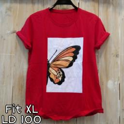 BR21628 - BUTTERFLY MERAH TSHIRT TUMBLR TEE SIZE XL
