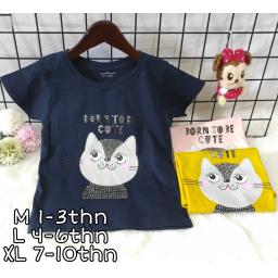 BR21693-3 - CAT KAOS ANAK TSHIRT TUMBLR TEE - Size M Kuning