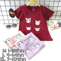 BR21698-6 - CAT KAOS ANAK TSHIRT TUMBLR TEE - Size L Lilac
