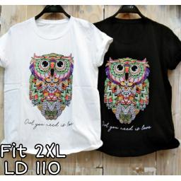 BR21762 - OWL TSHIRT TUMBLR TEE SIZE 2XL - Putih