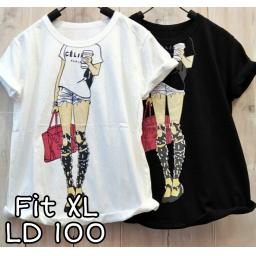 BR21769-2 - CELI PARIS TSHIRT TUMBLR TEE SIZE XL - Hitam