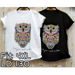 BR21775 - OWL TSHIRT TUMBLR TEE SIZE 4XL - Hitam