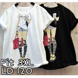 BR21788 - CELI PARIS TSHIRT TUMBLR TEE SIZE 3XL - Putih