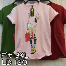 BR21790-1 - CELI PARIS TSHIRT TUMBLR TEE SIZE 3XL - Hijau