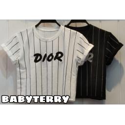 BR21826-1 - KAOS CROP TEE SALUR DIO (BABYTERRY) - Putih
