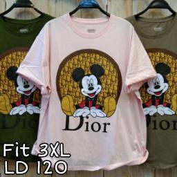 BR21979 - MICKEY DIO TSHIRT TUMBLR TEE SIZE 3XL - Hijau Army