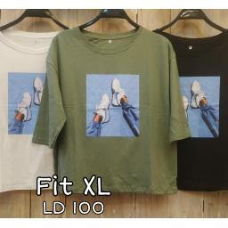 BR22010-2 - SHOES LENGAN 3/4 TSHIRT TUMBLR TEE SIZE XL - Hijau