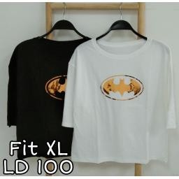 BR22060 - BATMAN LENGAN 3/4 TSHIRT TUMBLR TEE SIZE XL - Hitam