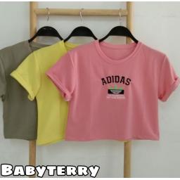 BR22064 - KAOS CROP TEE ADI (BABYTERRY) - Pink