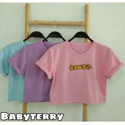 BR22065-3 - KAOS CROP TEE KENZ (BABYTERRY) - Pink
