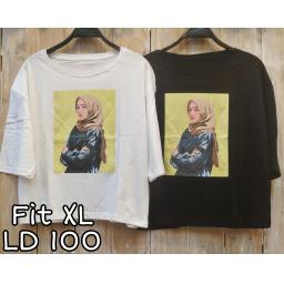 BR22091-1 - GIRL LENGAN 3/4 TSHIRT TUMBLR TEE SIZE XL - Putih