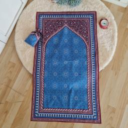 BR22132 - SAJADAH BIRU TRAVEL SAKU LIPAT PORTABLE ANTI AIR