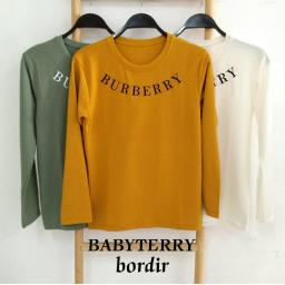 BR22150 - BURBER TSHIRT TUMBLR TEE LENGAN PANJANG (BABYTERRY) - Hijau Pastel