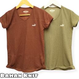 BR22208 - KAOS PUMA TSHIRT TUMBLR TEE (BAHAN KNIT) - Hazelnut