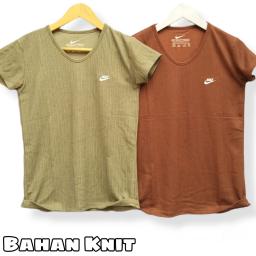 BR22211 - KAOS NIK TSHIRT TUMBLR TEE (BAHAN KNIT) - Hijau Olive