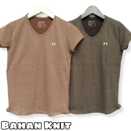 BR22214 - KAOS UNDER TSHIRT TUMBLR TEE (BAHAN KNIT) - Coklat