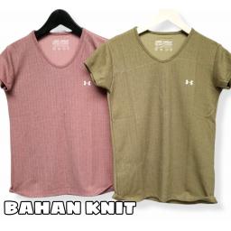 BR22218-2 - KAOS UNDER TSHIRT TUMBLR TEE (BAHAN KNIT) - Hijau Olive