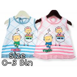 BR22232-2 - DRESS BAYI MOTIF BEAR MUSIC - Pink