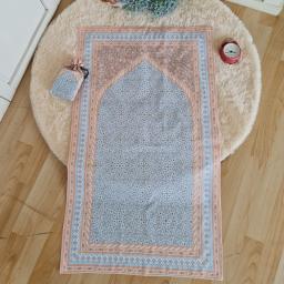 BR22300 - SAJADAH BIRU MUDA TRAVEL SAKU LIPAT PORTABLE ANTI AIR