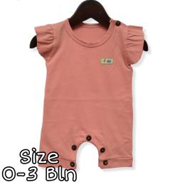 BR22318 - JUMPER BAYI POLOS RENDA DUSTY PEACH