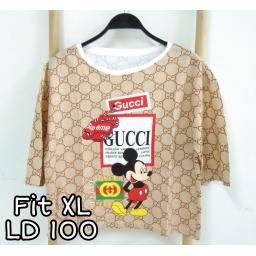 BR22337 - MICKEY GUC LENGAN 3/4 TSHIRT TUMBLR TEE SIZE XL