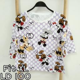 BR22339 - MICKEY GUC LENGAN 3/4 TSHIRT TUMBLR TEE SIZE XL