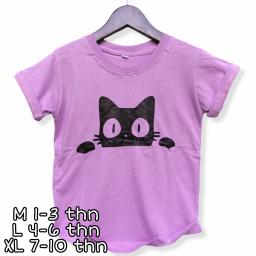 BR22352 - CAT LILAC KAOS ANAK TSHIRT TUMBLR TEE - Size M